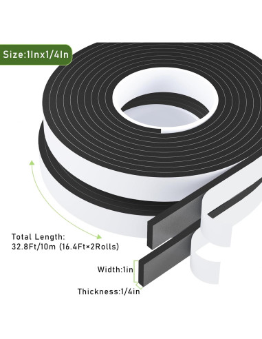 Burlete de Puerta KAIYUER 2 Rollos 10m Espuma Insonorizante