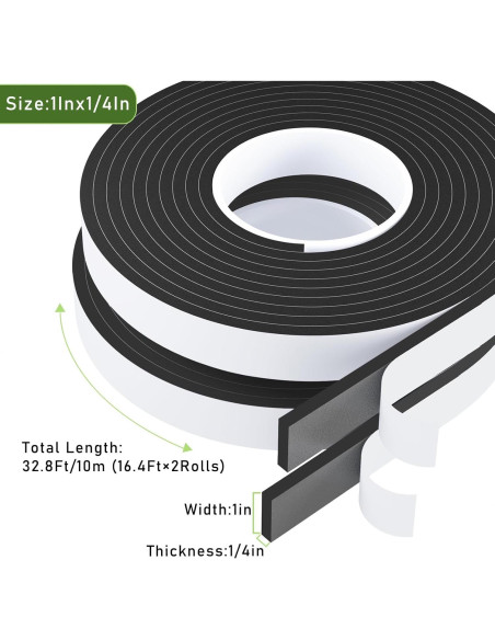 Burlete de Puerta KAIYUER 2 Rollos 10m Espuma Insonorizante