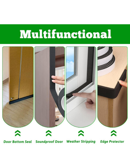 Burlete de Puerta KAIYUER 2 Rollos 10m Espuma Insonorizante