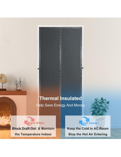 Cortina de Puerta Aislante Térmica Mpmedo 34x81 cm Gris 2