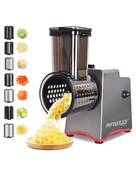 Rallador de Queso Eléctrico 7 en 1 PARTNERJOY 250W Rallador de Queso Eléctrico 7 en 1 PARTNERJOY 250W