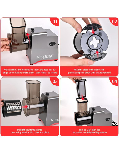 Rallador de Queso Eléctrico 7 en 1 PARTNERJOY 250W