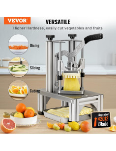 Cortadora de Papas Fritas VEVOR Comercial con 4 Cuchillas 2