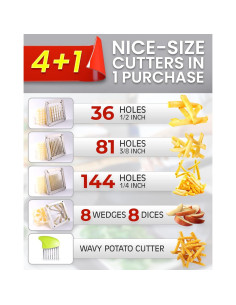 Cortador de Papas Fritas Ezcasch de Acero Inoxidable 4 Cuchillas 2