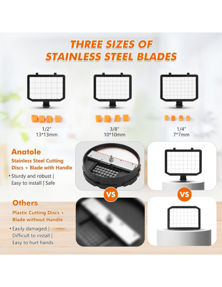 Cortador de Verduras Eléctrico Anatole 16 Tazas 300W Acero Inoxidable