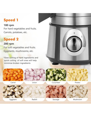 Cortador de Verduras Eléctrico Anatole 16 Tazas 300W Acero Inoxidable