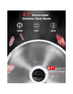 Cortadora de Carne Eléctrica TOOGOOD 180W Acero Inoxidable 22.1cm 2