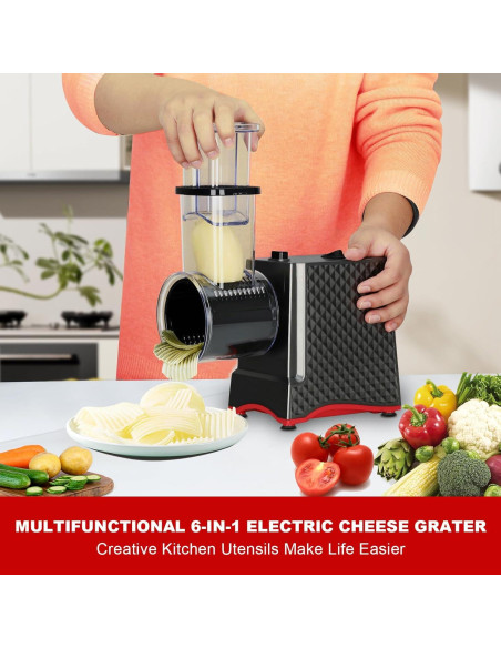 Rallador de Queso Eléctrico YOTAN 250W 6 en 1 Acero Inoxidable Rallador de Queso Eléctrico YOTAN 250W 6 en 1 Acero Inoxidable