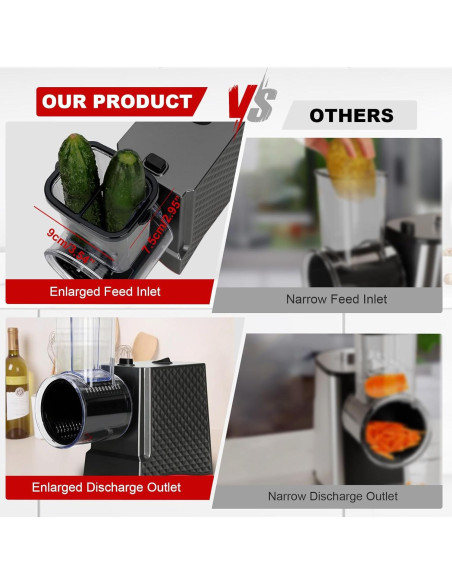 Rallador de Queso Eléctrico YOTAN 250W 6 en 1 Acero Inoxidable Rallador de Queso Eléctrico YOTAN 250W 6 en 1 Acero Inoxidable