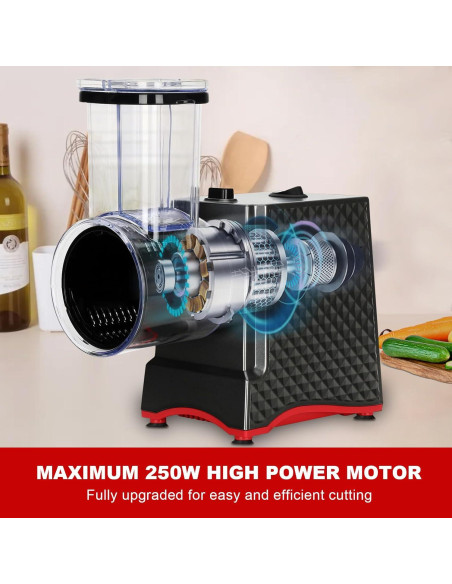 Rallador de Queso Eléctrico YOTAN 250W 6 en 1 Acero Inoxidable Rallador de Queso Eléctrico YOTAN 250W 6 en 1 Acero Inoxidable