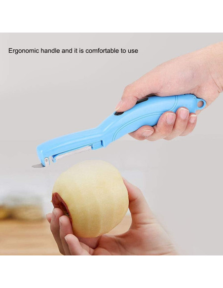 Pelador de Verduras Eléctrico Maxmartt Azul, Cuchilla Inoxidable