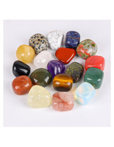 Juego de 19 Piezas de Cristales Naturales Pulidos - Reiki