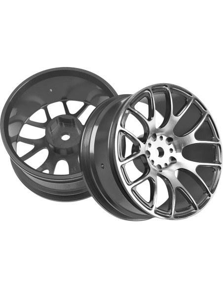 4 Llantas de Metal 12mm HIRCQOO para Coche RC 1/10 - Negro