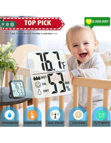 Higrómetro Termómetro Digital Antonki 2 Pack - Precisión Alta