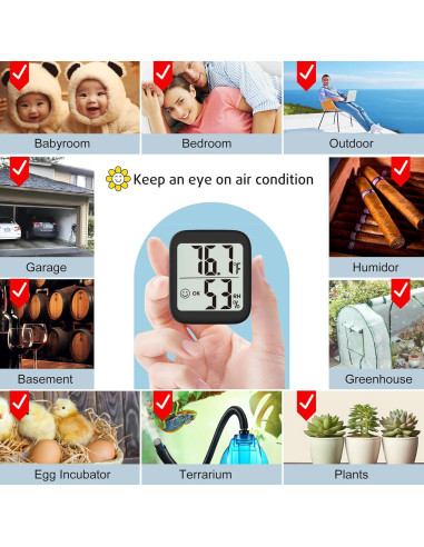 Higrómetro Termómetro Digital Antonki 2 Pack - Precisión Alta