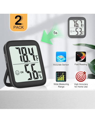 Higrómetro Termómetro Digital Antonki 2 Pack - Precisión Alta