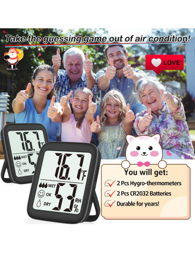 Higrómetro Termómetro Digital Antonki 2 Pack - Precisión Alta