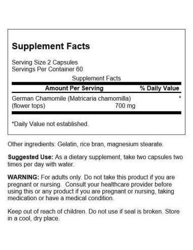 Suplemento Herbal de Manzanilla Swanson - 120 Cápsulas