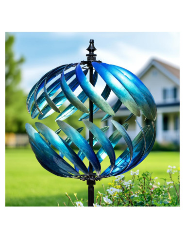 Girador de Viento Cinético LimeHill 210 cm Azul Metal