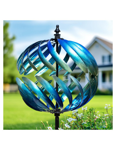 Girador de Viento Cinético LimeHill 210 cm Azul Metal