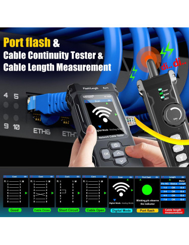 Probador de Cable de Red ZHOUCE NF-8506 TDR Multifuncional