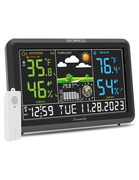 Estación Meteorológica DreamSky Inalámbrica con Reloj Atómico