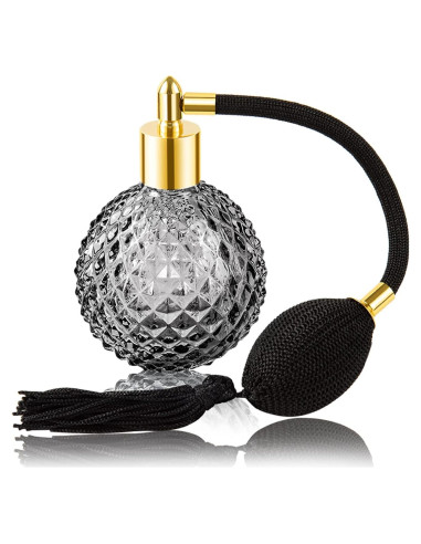 Botella de Perfume Vintage Lamoutor 100ml Negra Recargable