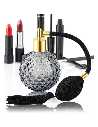 Botella de Perfume Vintage Lamoutor 100ml Negra Recargable