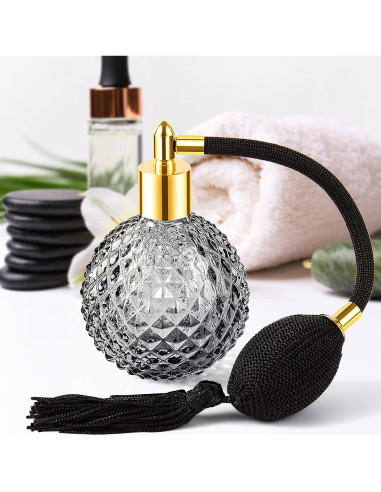 Botella de Perfume Vintage Lamoutor 100ml Negra Recargable