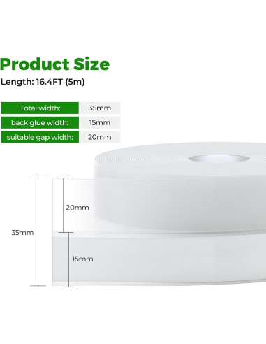 Tira de Sellado de Silicona Sencico 5.03m x 3.56cm Transparente
