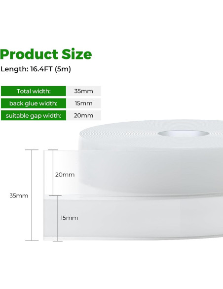 Tira de Sellado de Silicona Sencico 5.03m x 3.56cm Transparente Tira de Sellado de Silicona Sencico 5.03m x 3.56cm Transparente