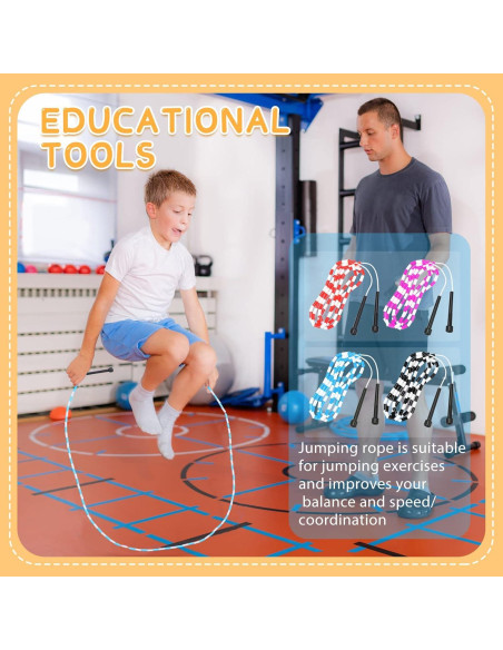 Cuerda de Salto Zubebe Ajustable 2.4m con Cuentas - 10 Piezas