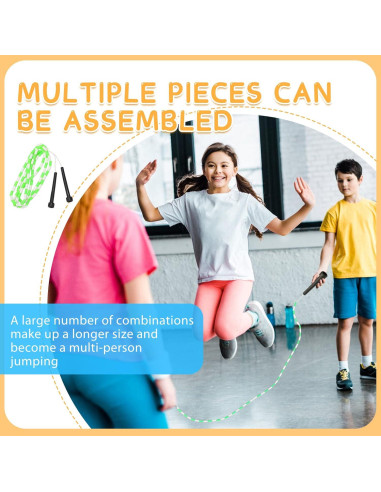 Cuerda de Salto Zubebe Ajustable 2.4m con Cuentas - 10 Piezas