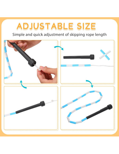 Cuerda de Salto Zubebe Ajustable 2.4m con Cuentas - 10 Piezas