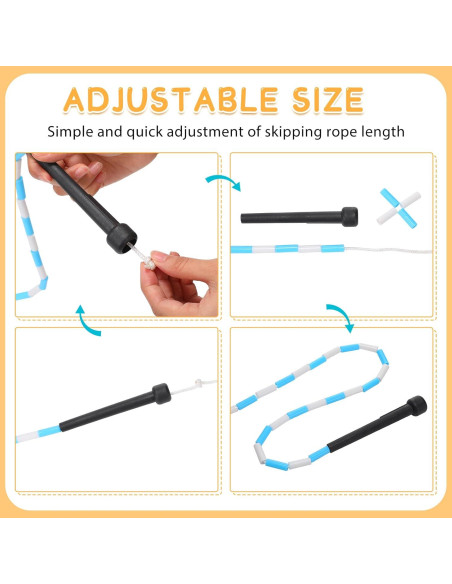 Cuerda de Salto Zubebe Ajustable 2.4m con Cuentas - 10 Piezas