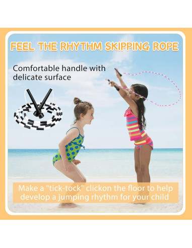 Cuerda de Salto Zubebe Ajustable 2.4m con Cuentas - 10 Piezas