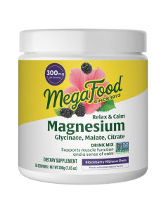 MegaFood Polvo de Magnesio Glicinato Citrato Malato 200 g
