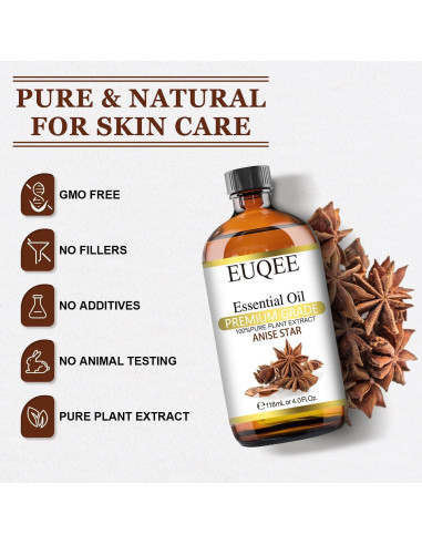Aceite Esencial de Estrella de Anís 118ml EUQEE - Fragancia Pura