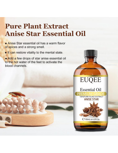 Aceite Esencial de Estrella de Anís 118ml EUQEE - Fragancia Pura