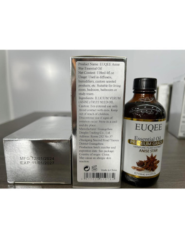 Aceite Esencial de Estrella de Anís 118ml EUQEE - Fragancia Pura