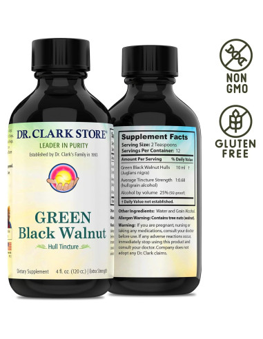 Tintura de Cáscara de Nuez Negra Verde Dr. Clark 118.3 ml