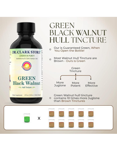 Tintura de Cáscara de Nuez Negra Verde Dr. Clark 118.3 ml