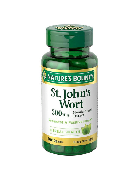 Suplemento Herbal Hierba de San Juan Nature's Bounty 300mg 100 Cápsulas Suplemento Herbal Hierba de San Juan Nature's Bounty 300mg 100 Cápsulas