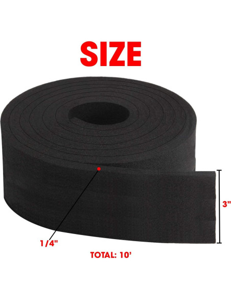 Rollo de tira de espuma neopreno Dualplex 7.62cm x 3.05m x 0.64cm