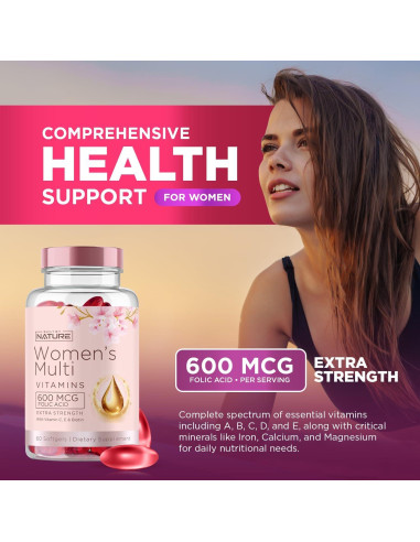 Vitaminas Built By Nature para Mujeres - Multivitamínico 60 Softgels