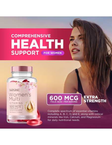 Vitaminas Built By Nature para Mujeres - Multivitamínico 60 Softgels