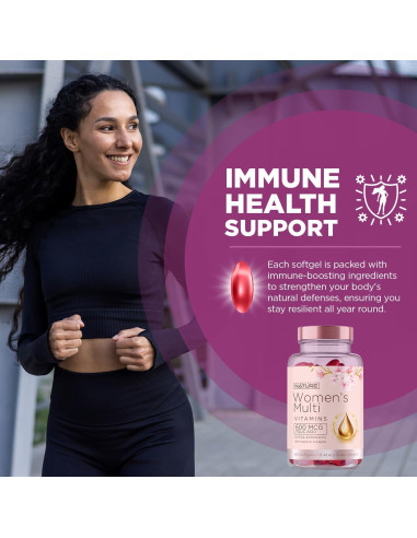 Vitaminas Built By Nature para Mujeres - Multivitamínico 60 Softgels