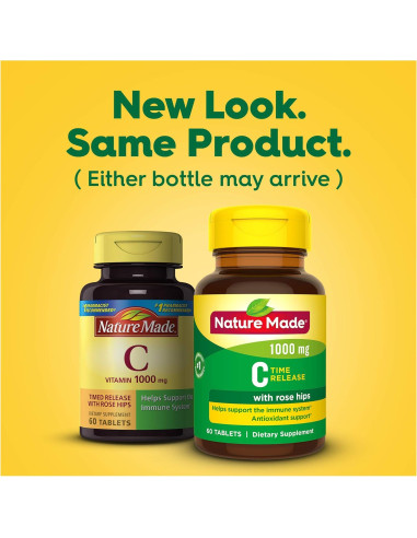 Nature Made Vitamina C 1000 mg con Rosa Mosqueta 60 Tabletas