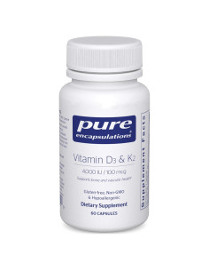 Vitamina D3 y K2 Pure Encapsulations - 60 Cápsulas - Salud Ósea y Vascular