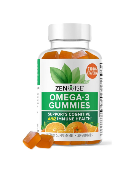Gomitas Omega-3 Zenwise Health Naranja 200mg DHA/EPA 30 Unidades